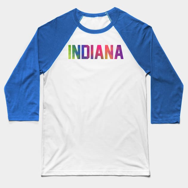 Indiana Tie Dye Jersey Letter Baseball T-Shirt by maccm